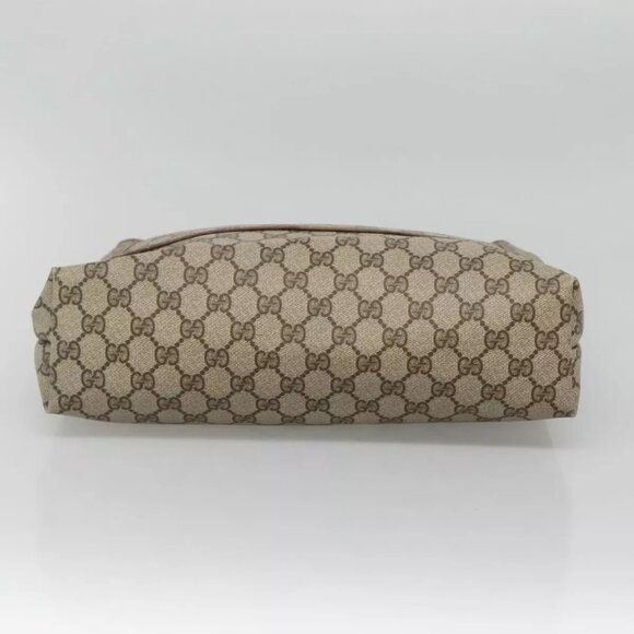 GUCCI GG Supreme Web Sherry Line Tote Bag PVC Beige Red - Picture 9 of 16